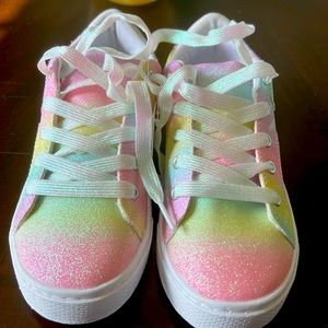 New Girls Size 3 Multi Color Sneakers